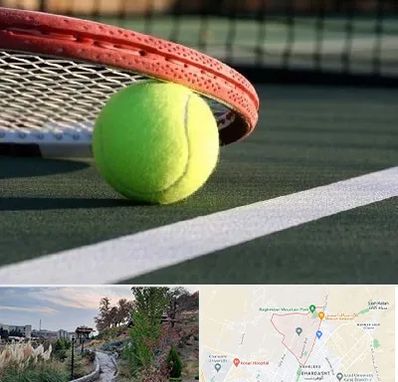 زمین تنیس در باغستان کرج