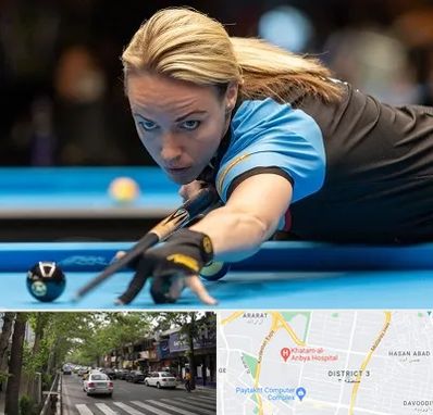 باشگاه بیلیارد بانوان در ظفر 