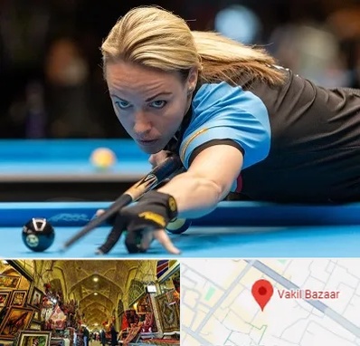 باشگاه بیلیارد بانوان در بازار وکیل شیراز