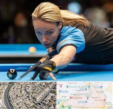 باشگاه بیلیارد بانوان در شهرک غرب مشهد