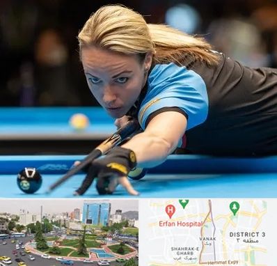 باشگاه بیلیارد بانوان در ونک 