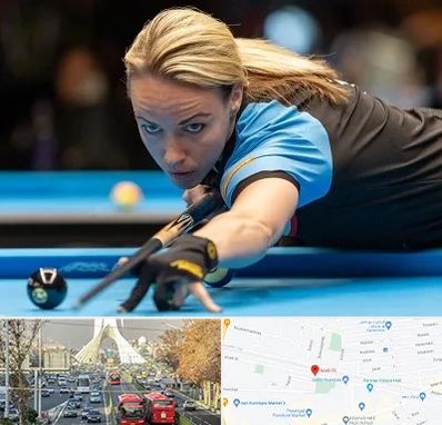 باشگاه بیلیارد بانوان در خیابان آزادی 