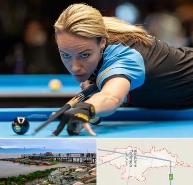 باشگاه بیلیارد بانوان در بندر ترکمن