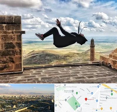 باشگاه پارکور بانوان در هنگام 