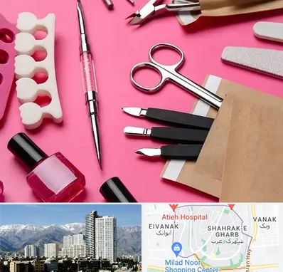 فروشگاه لوازم کاشت ناخن در شهرک غرب 