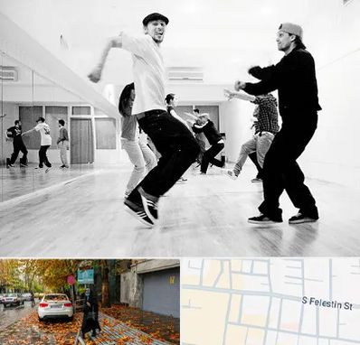 کلاس رقص آقایان در خیابان فلسطین