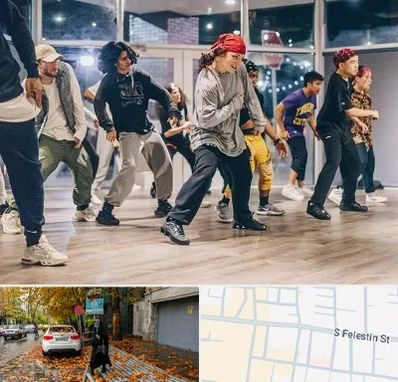 کلاس رقص هیپ هاپ در خیابان فلسطین
