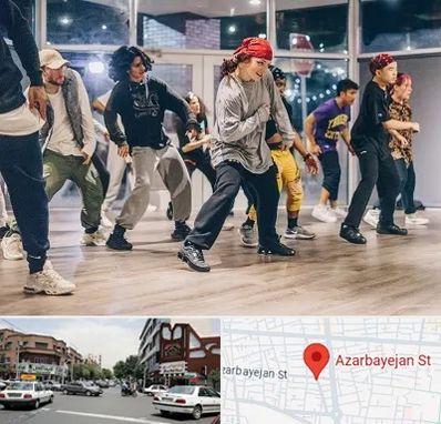 کلاس رقص هیپ هاپ در خیابان آذربایجان