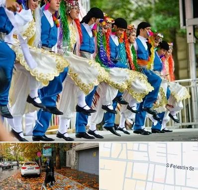 کلاس رقص آذری در خیابان فلسطین