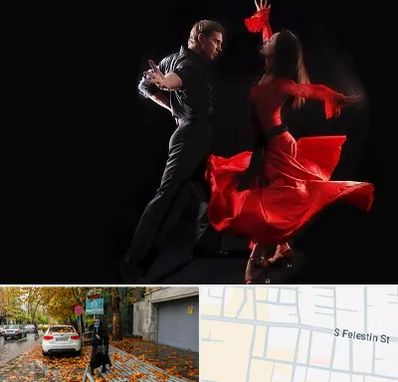 کلاس رقص سالسا در خیابان فلسطین