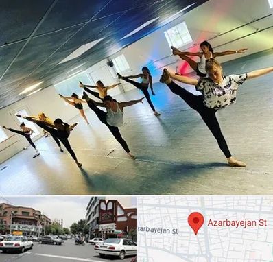 کلاس رقص گروهی در خیابان آذربایجان