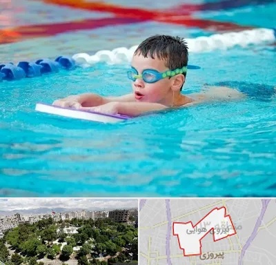 کلاس شنا برای کودکان در نیروی هوایی