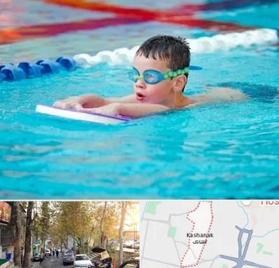 کلاس شنا برای کودکان در کاشانک