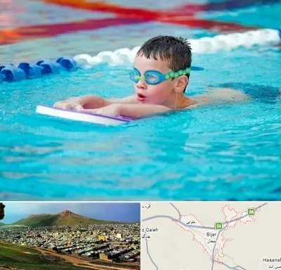 کلاس شنا برای کودکان در بیجار