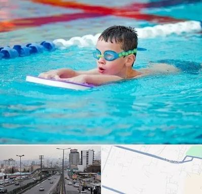 کلاس شنا برای کودکان در بلوار ارتش