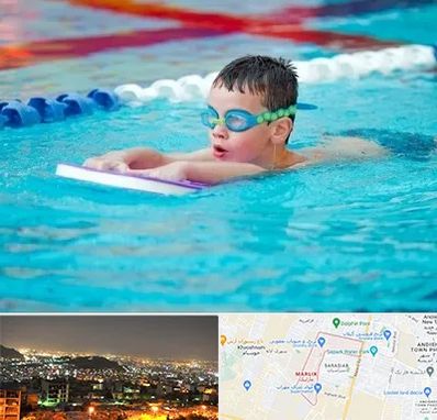 کلاس شنا برای کودکان در مارلیک کرج