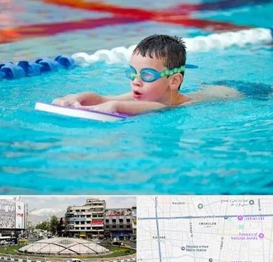 کلاس شنا برای کودکان در مرکز تهران