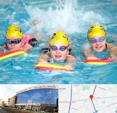 آموزش شنا کودکان در نصف راه تبریز