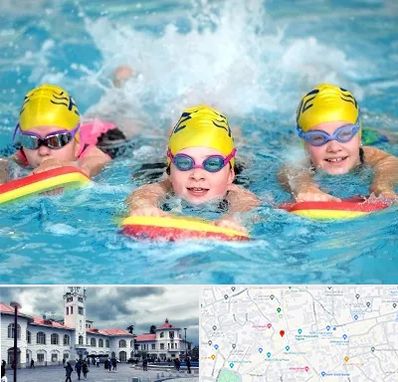 آموزش شنا کودکان در میدان شهرداری رشت