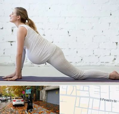 کلاس پیلاتس بارداری در خیابان فلسطین
