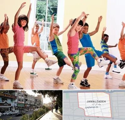 کلاس ایروبیک کودکان در خیابان جمالزاده