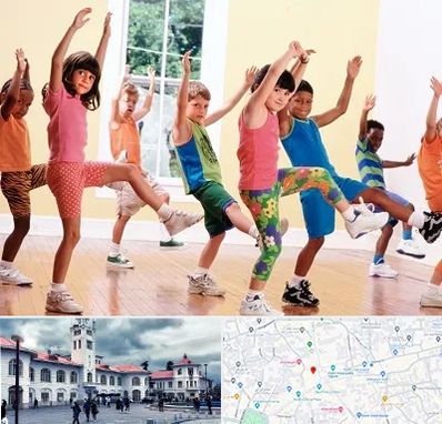 کلاس ایروبیک کودکان در میدان شهرداری رشت