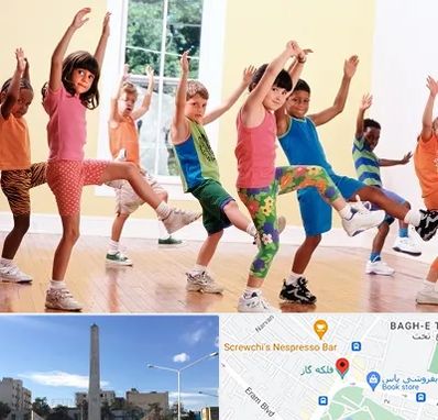کلاس ایروبیک کودکان در فلکه گاز شیراز
