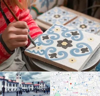 کلاس آموزش نقاشی روی سرامیک در میدان شهرداری رشت