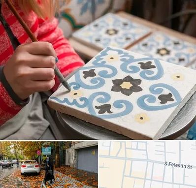 کلاس آموزش نقاشی روی سرامیک در خیابان فلسطین