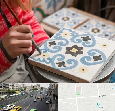 کلاس آموزش نقاشی روی سرامیک در خیابان دامپزشکی
