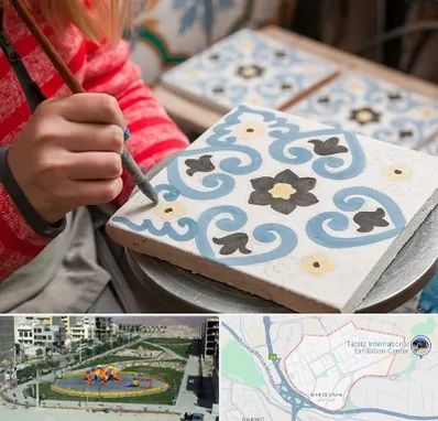 کلاس آموزش نقاشی روی سرامیک در مرزداران تبریز