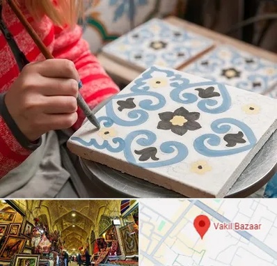 کلاس آموزش نقاشی روی سرامیک در بازار وکیل شیراز