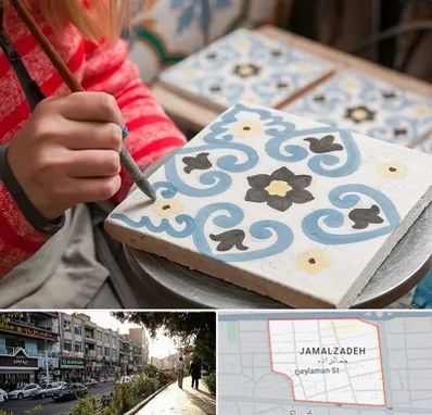 کلاس آموزش نقاشی روی سرامیک در خیابان جمالزاده