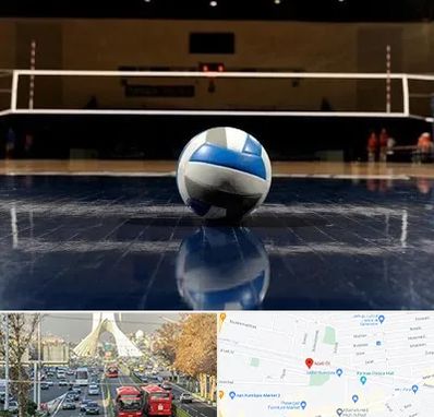 زمین والیبال در خیابان آزادی