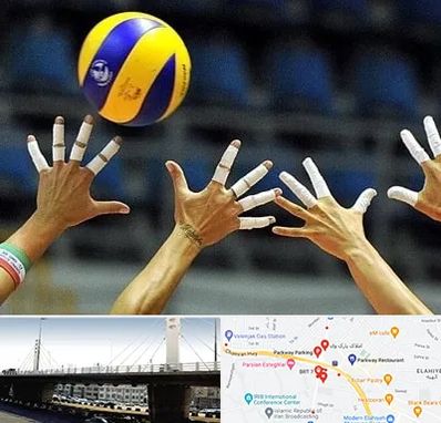 کلاس والیبال در پارک وی