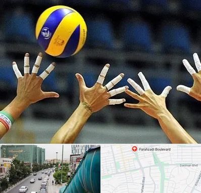 کلاس والیبال در بلوار فرحزادی