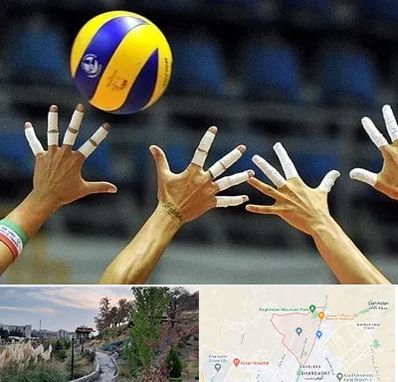 کلاس والیبال در باغستان کرج