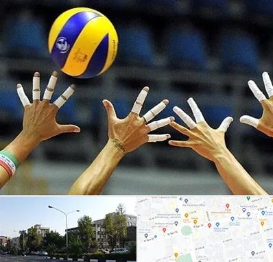 کلاس والیبال در میدان کاج