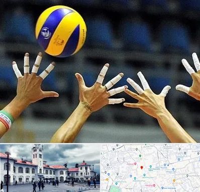 کلاس والیبال در میدان شهرداری رشت