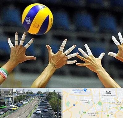 کلاس والیبال در جنوب تهران