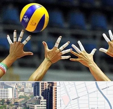 کلاس والیبال در خیابان بهشتی