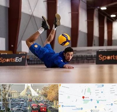 آموزشگاه والیبال در خیابان آزادی