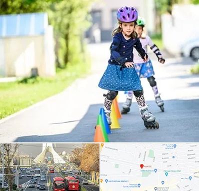 آموزشگاه اسکیت کودکان در خیابان آزادی