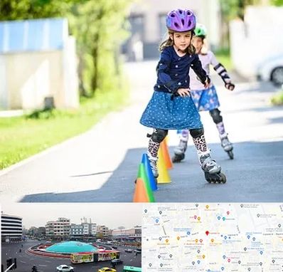 آموزشگاه اسکیت کودکان در میدان انقلاب