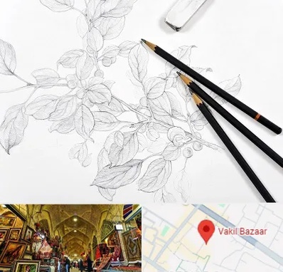 کلاس طراحی با مداد در بازار وکیل شیراز