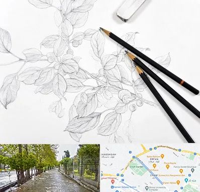 کلاس طراحی با مداد در خیابان ارم شیراز