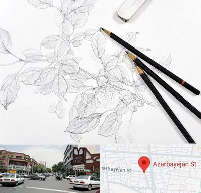کلاس طراحی با مداد در خیابان آذربایجان