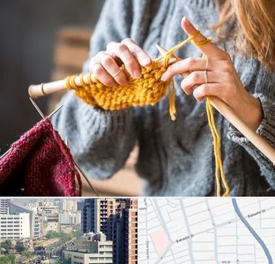 کلاس بافتنی در خیابان بهشتی