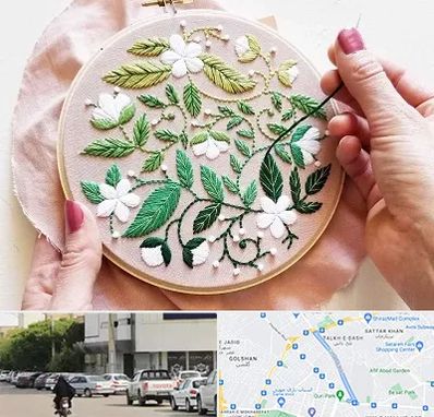 کلاس گلدوزی در قدوسی شرقی شیراز