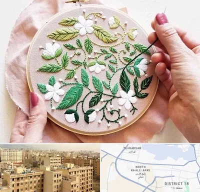 کلاس گلدوزی در جنوب غرب تهران